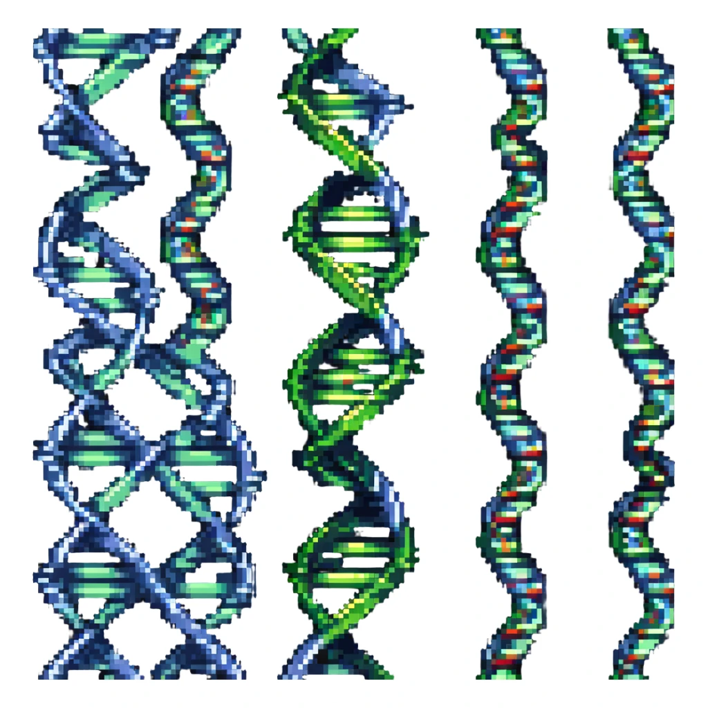 DNA double helix pixel art sticker