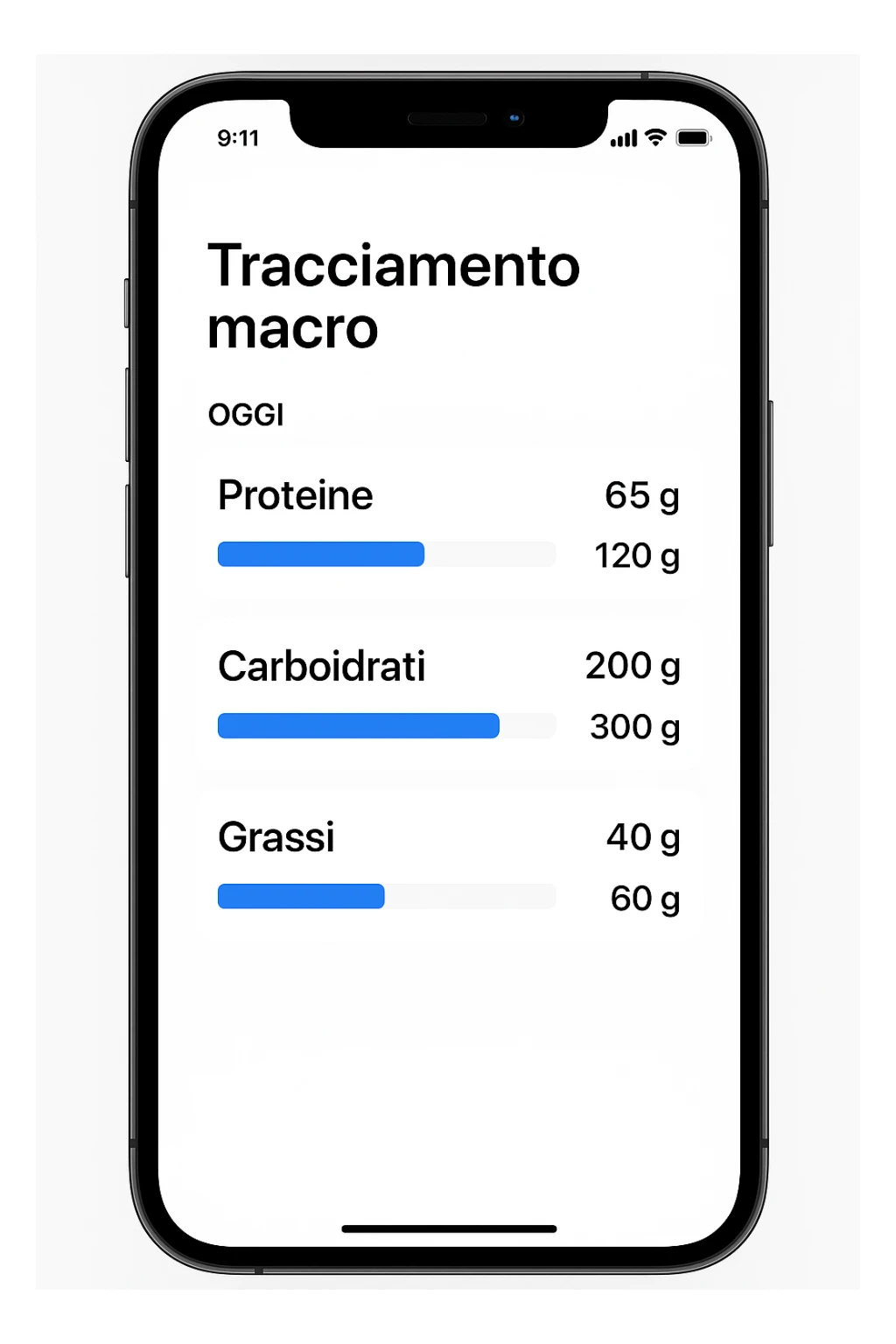 Tracking di macros alimentari su iphone in italiano sticker