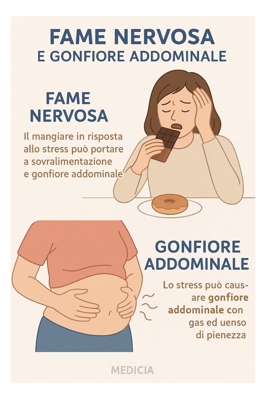 fame nervosa gonfiore addominale in italiano sticker