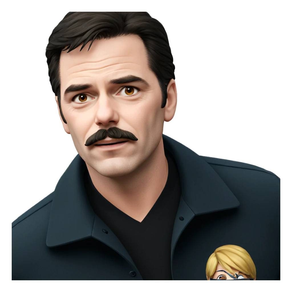 male portrait with mustache sticker