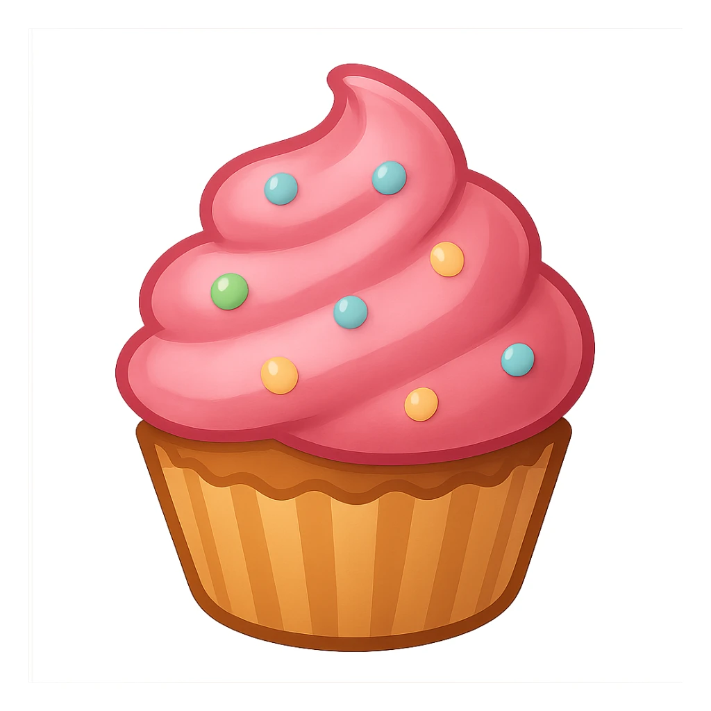 pink cupcake emoji, sweet and playful sticker
