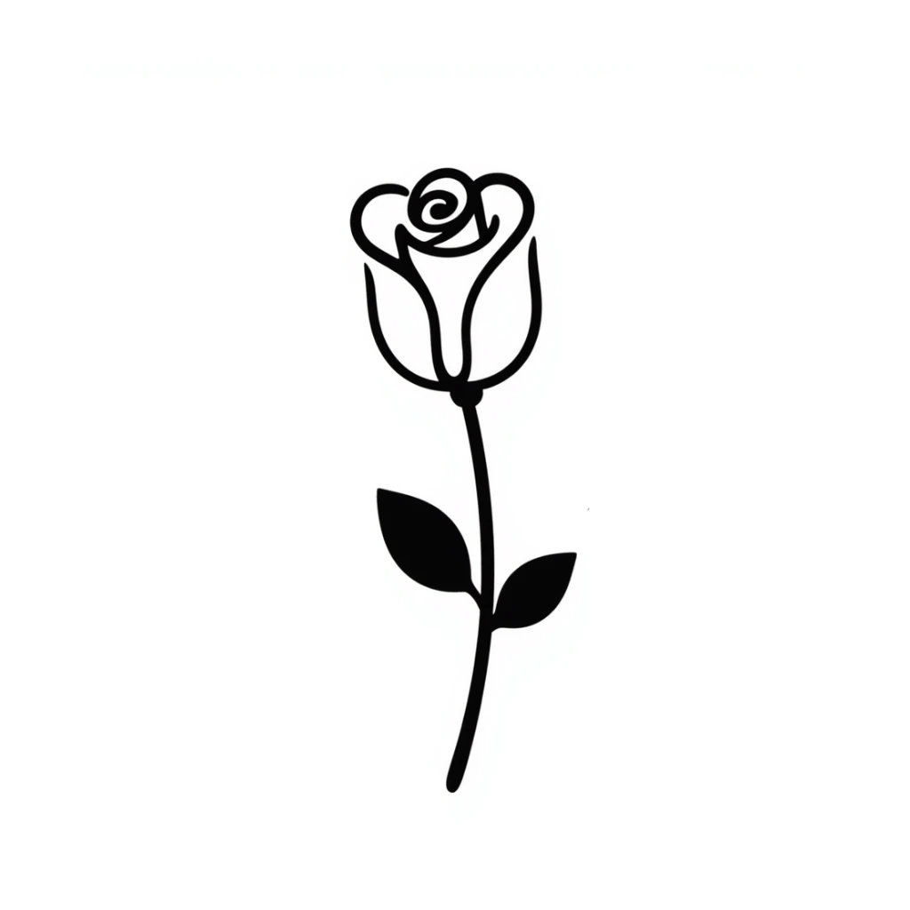 hand-drawn doodle of a rose flower sticker