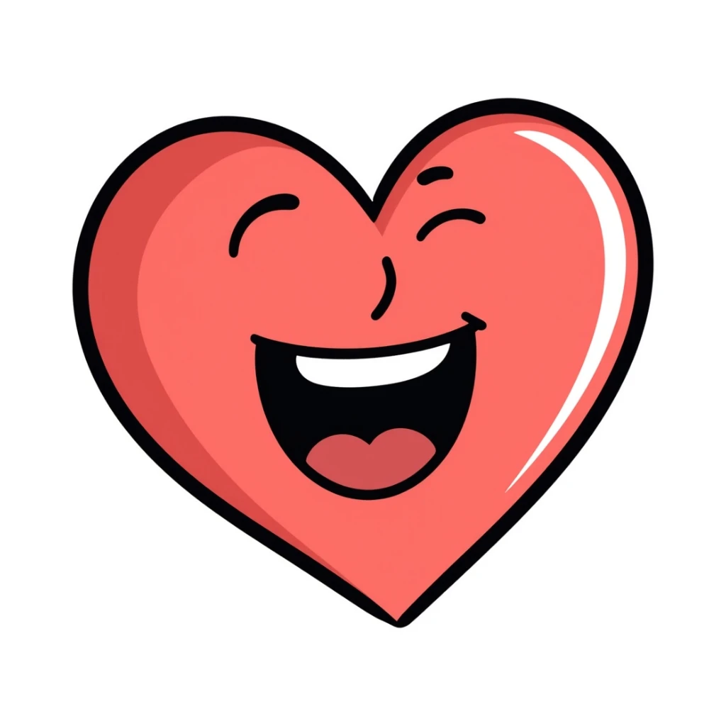 A heart with a big red mouth sticker