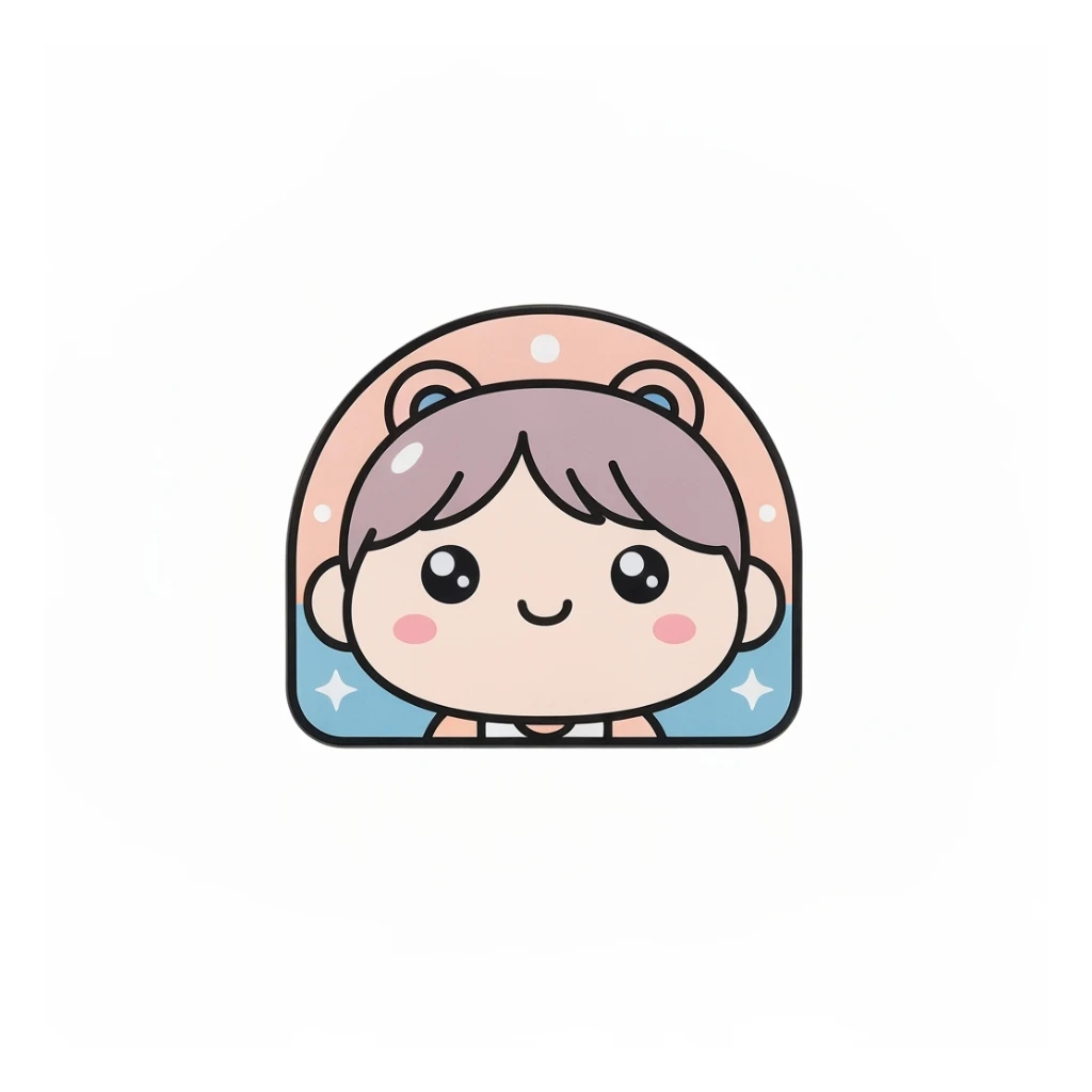 kpop fan badge, cute, expressive, minimal design sticker