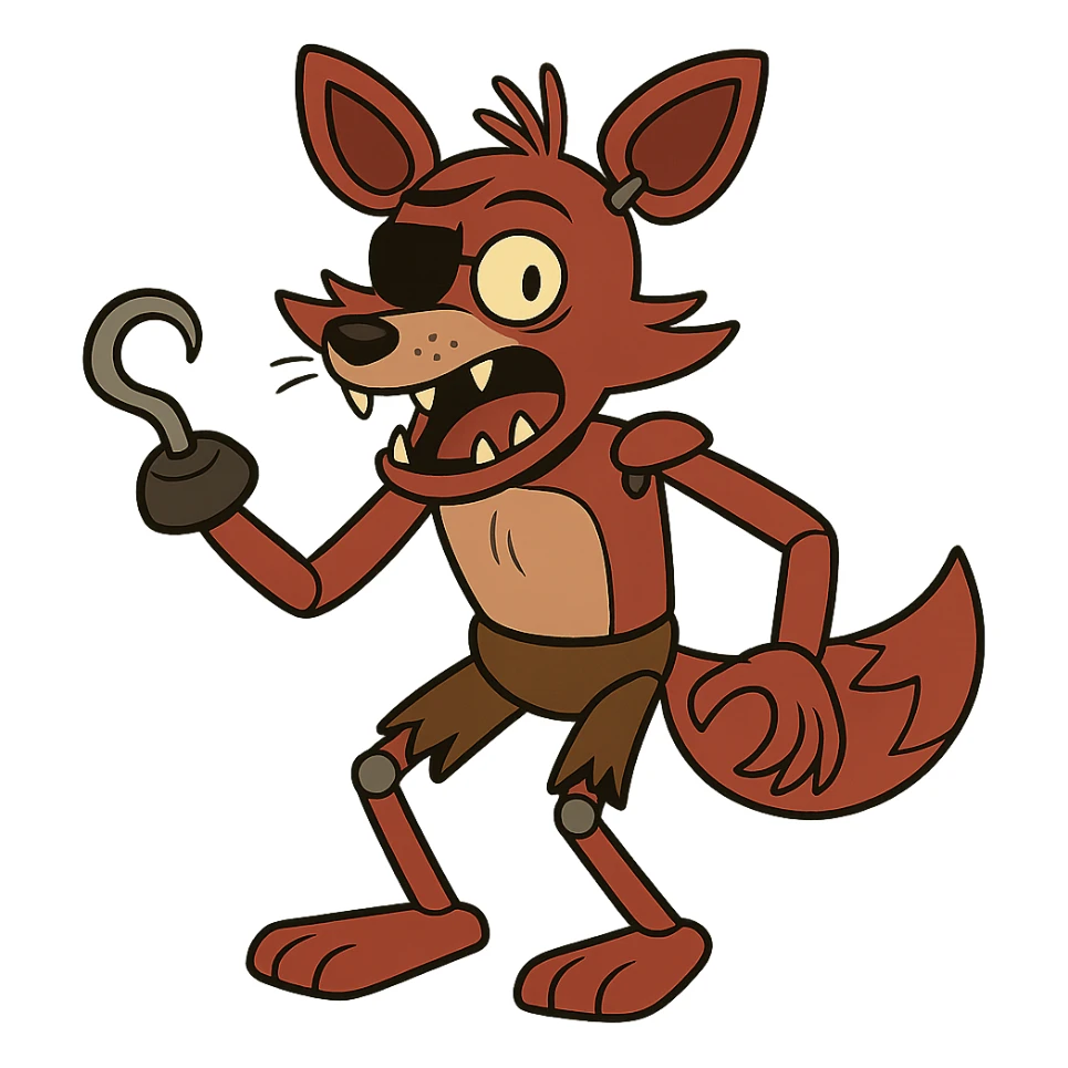 flat toon style Foxy from Five Nights at Freddy's sticker