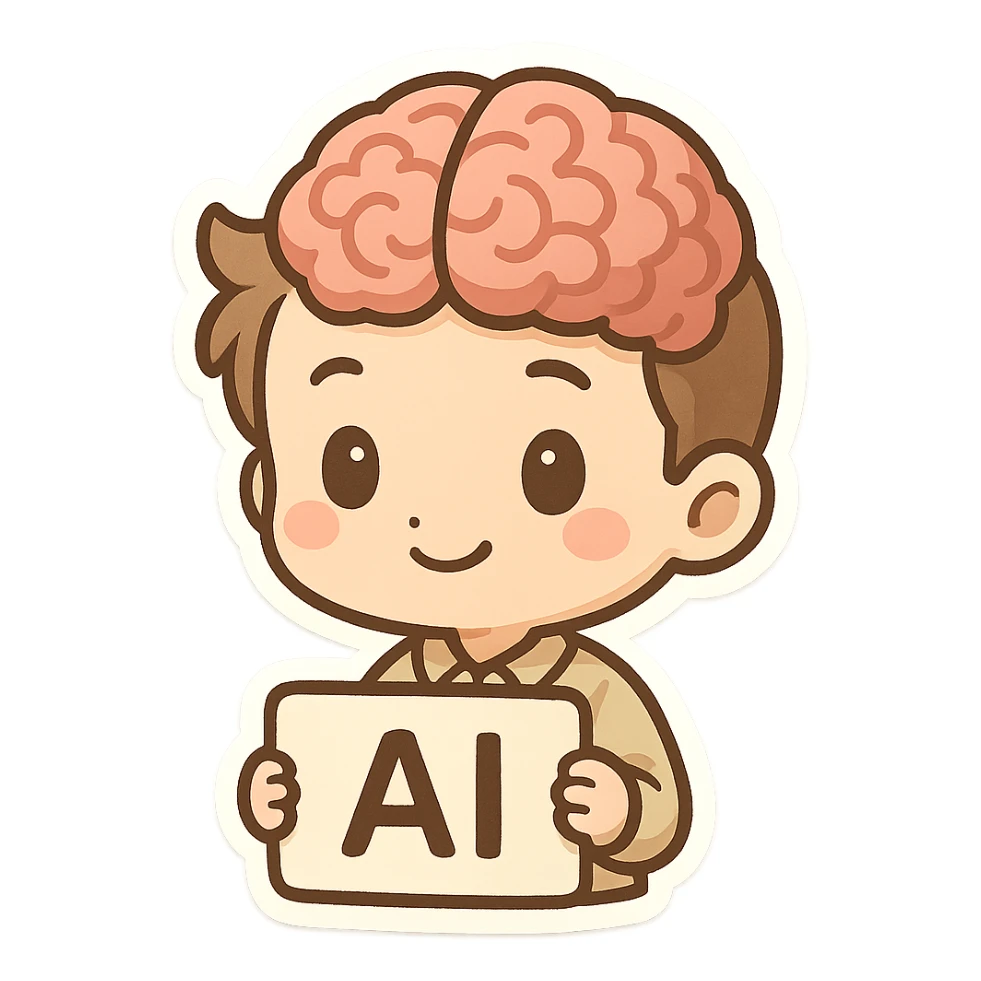 AI brainwrote sticker