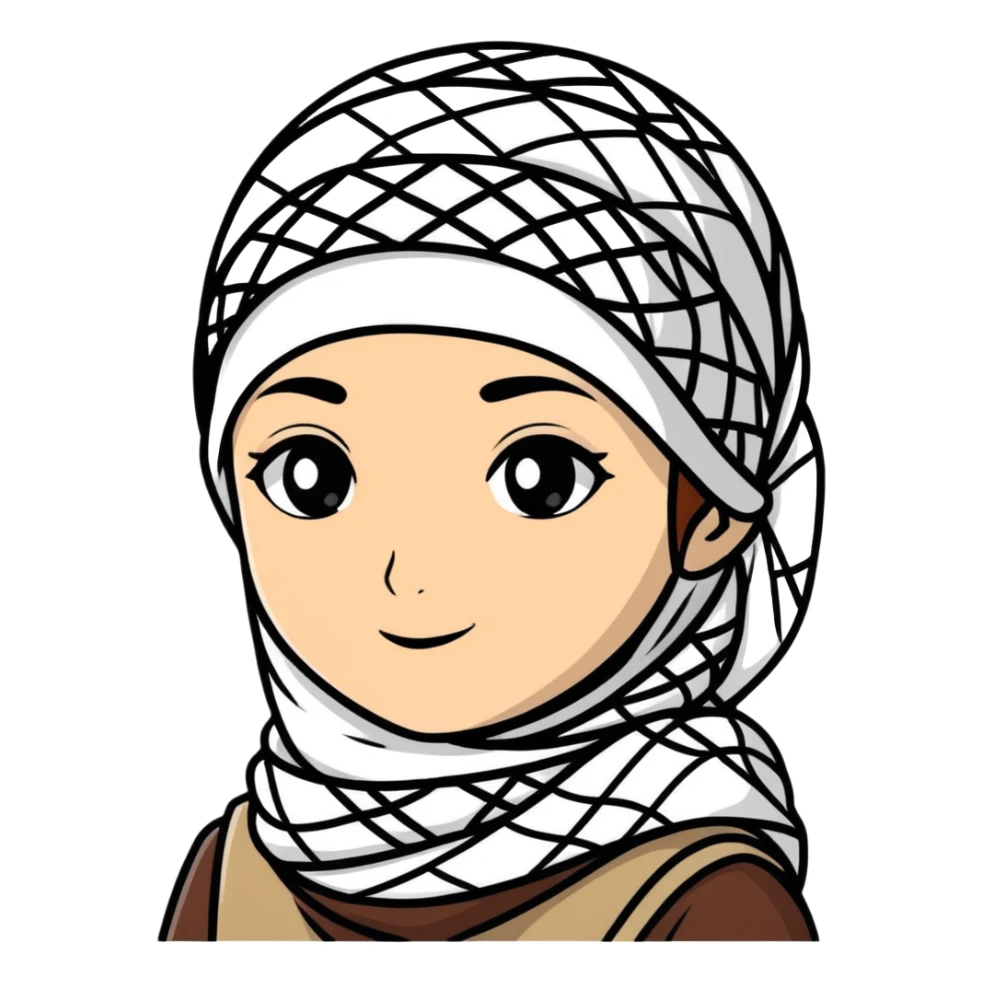 Girl wearing a keffiyeh  sticker