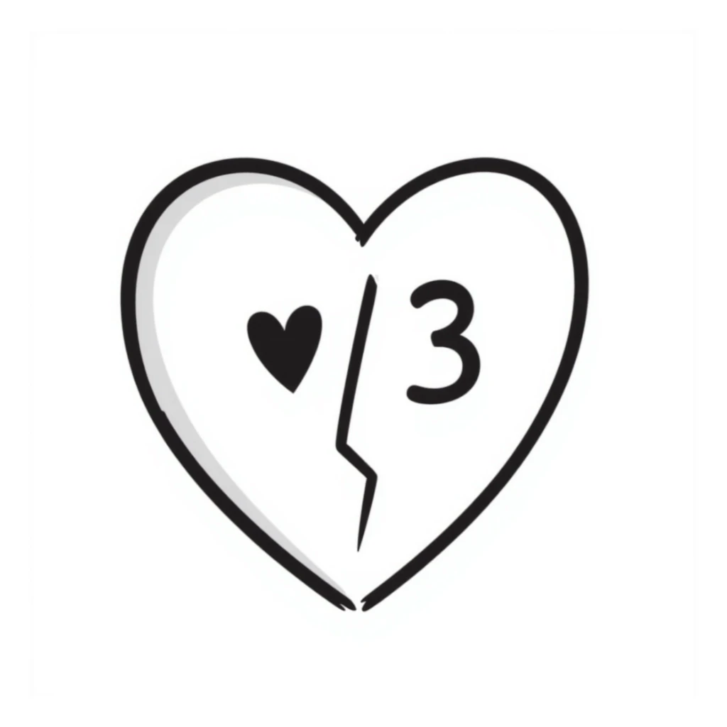 A simple broken heart symbol with the text '</3' written inside or next to it sticker