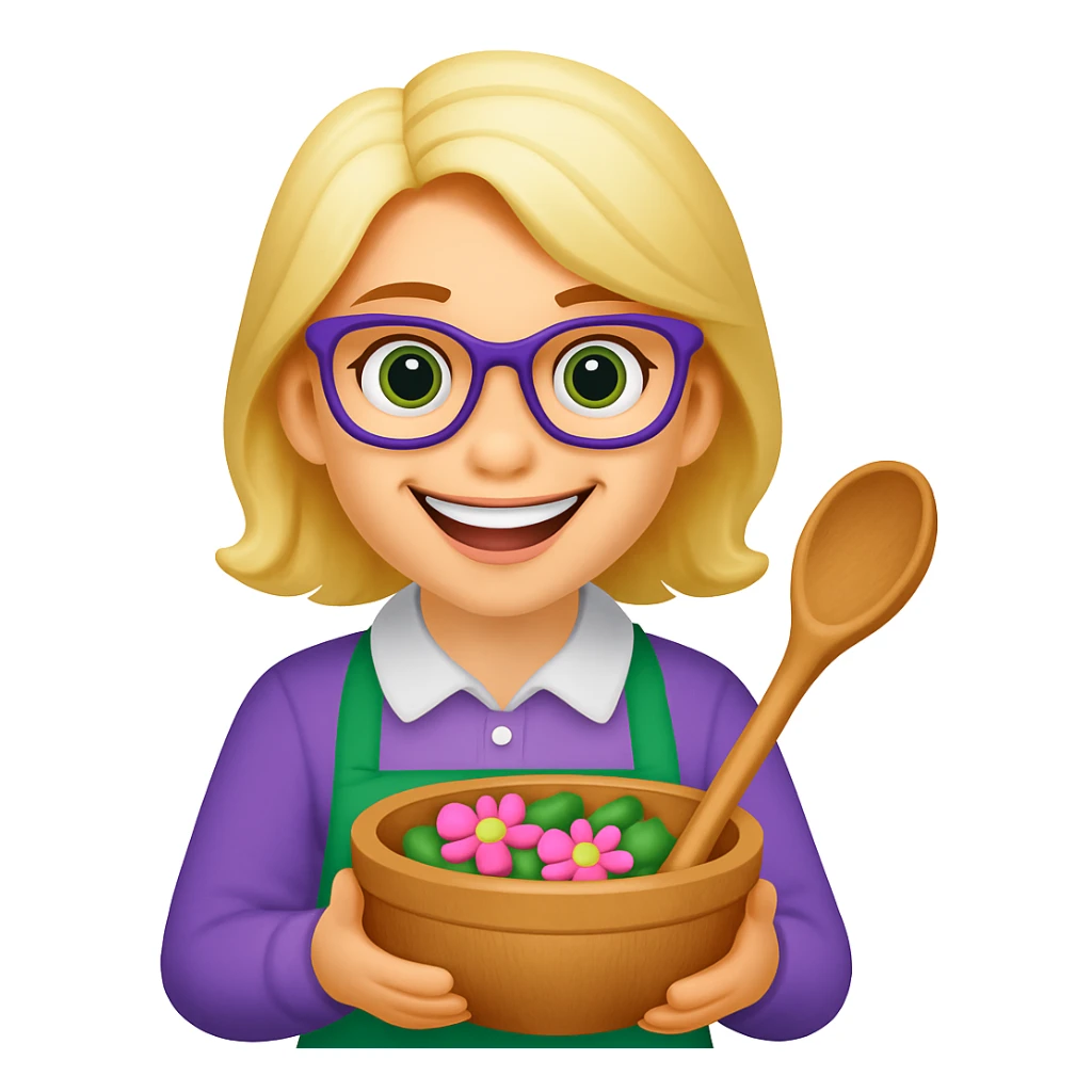 Make her smiling, keep all other features the same in emoji style sticker