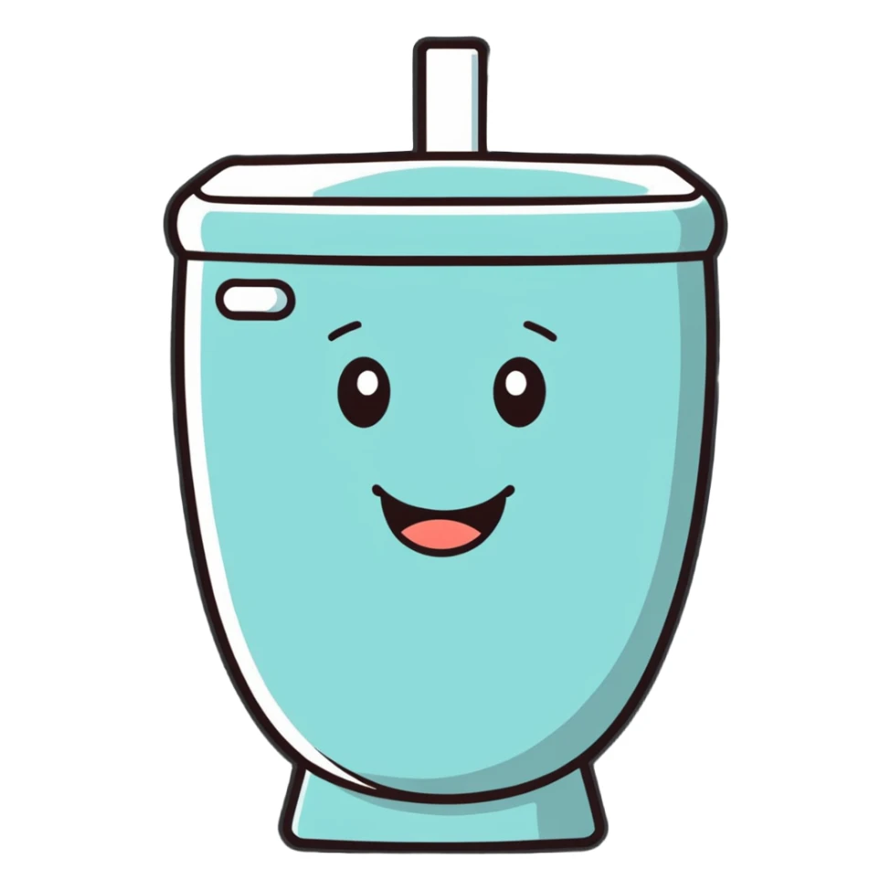 skibidi toilet character, winking, cartoon style sticker