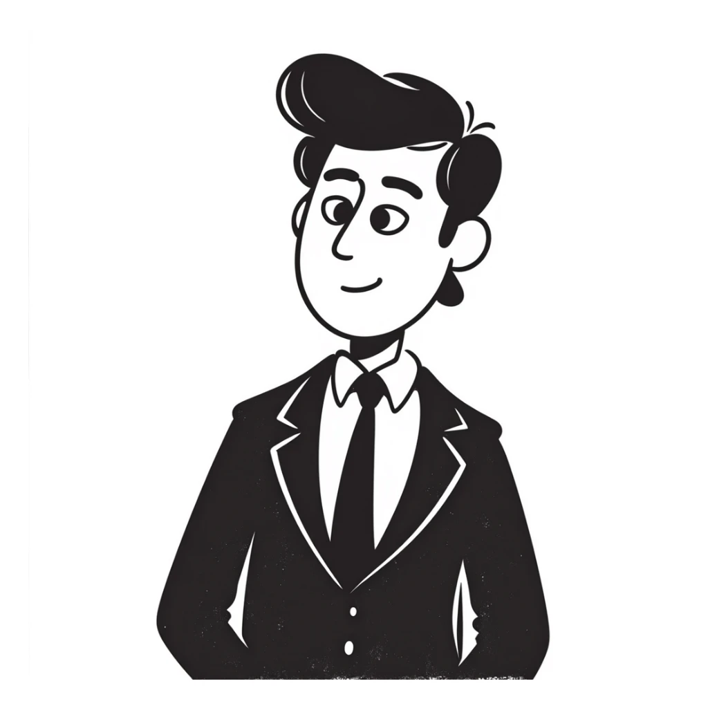 Political leader figure in suit with serious expression sticker