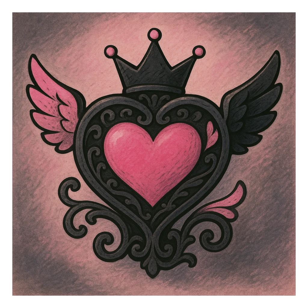 BLACKPINK-inspired object, black and pink colors, whimsical and detailed animation-inspired look, Ghibli style sticker