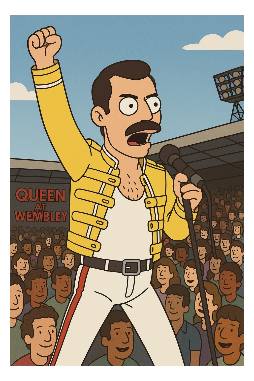 Freddie Mercury people lots of people Queen at Wembley sticker