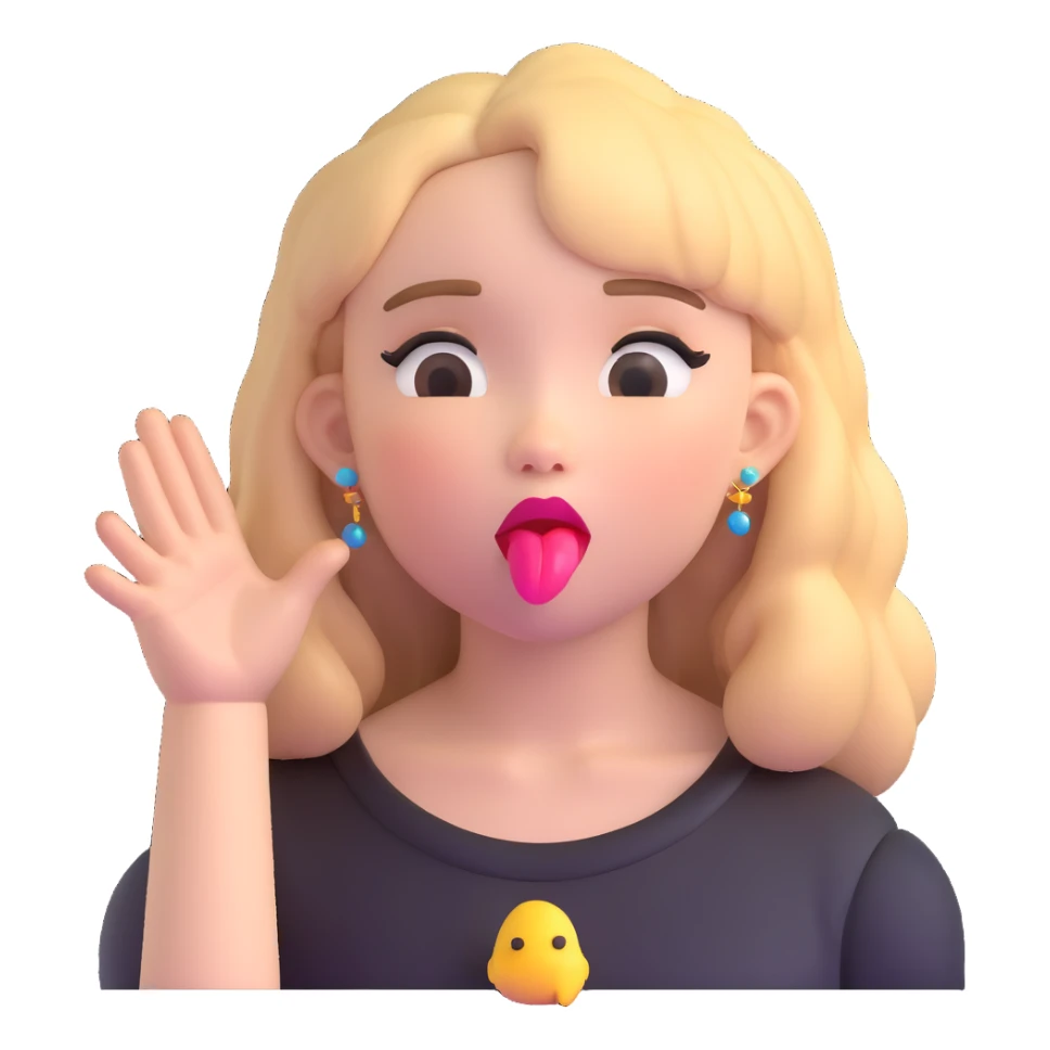 Sabrina Carpenter blowing a kiss 3D emoji style sticker