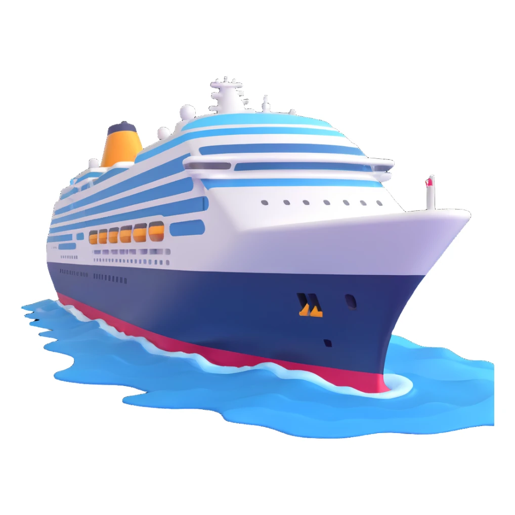 A modern cruise ship sailing on the ocean sticker
