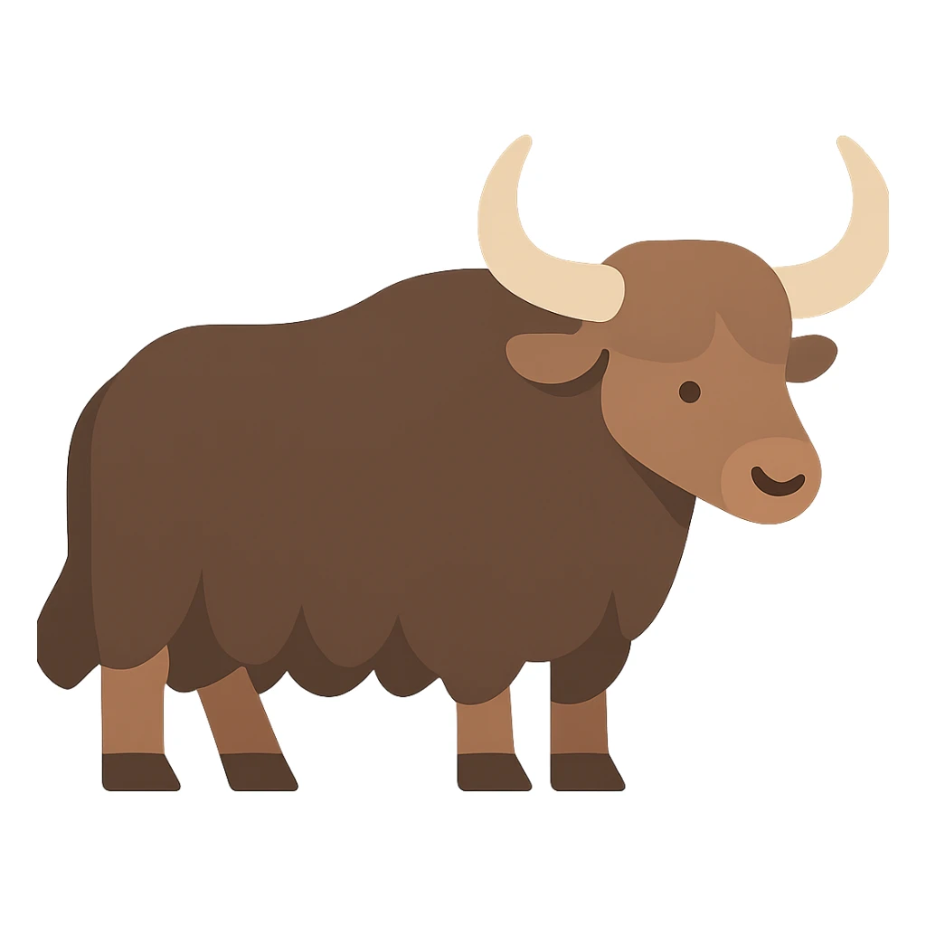 Flat design style yak sticker