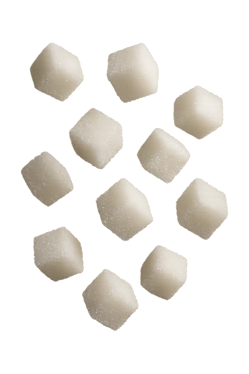 zollette di zucchero iperealistico 4k fluttuano in aria sticker