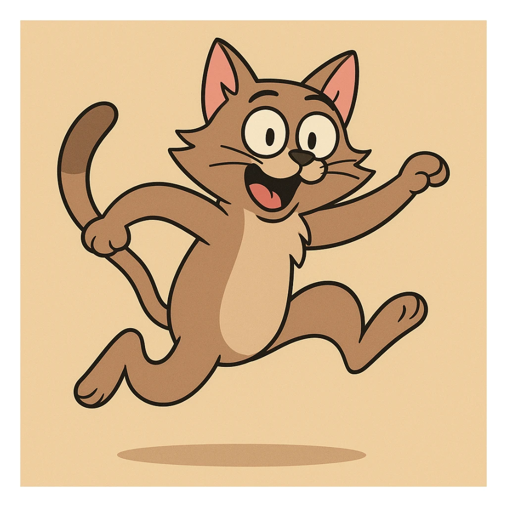 a playful cat jumping sticker