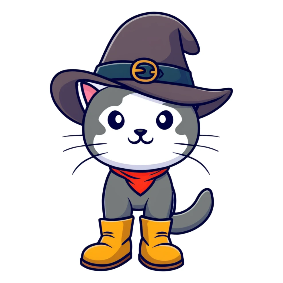 Puss in Boots with a hat and boots sticker