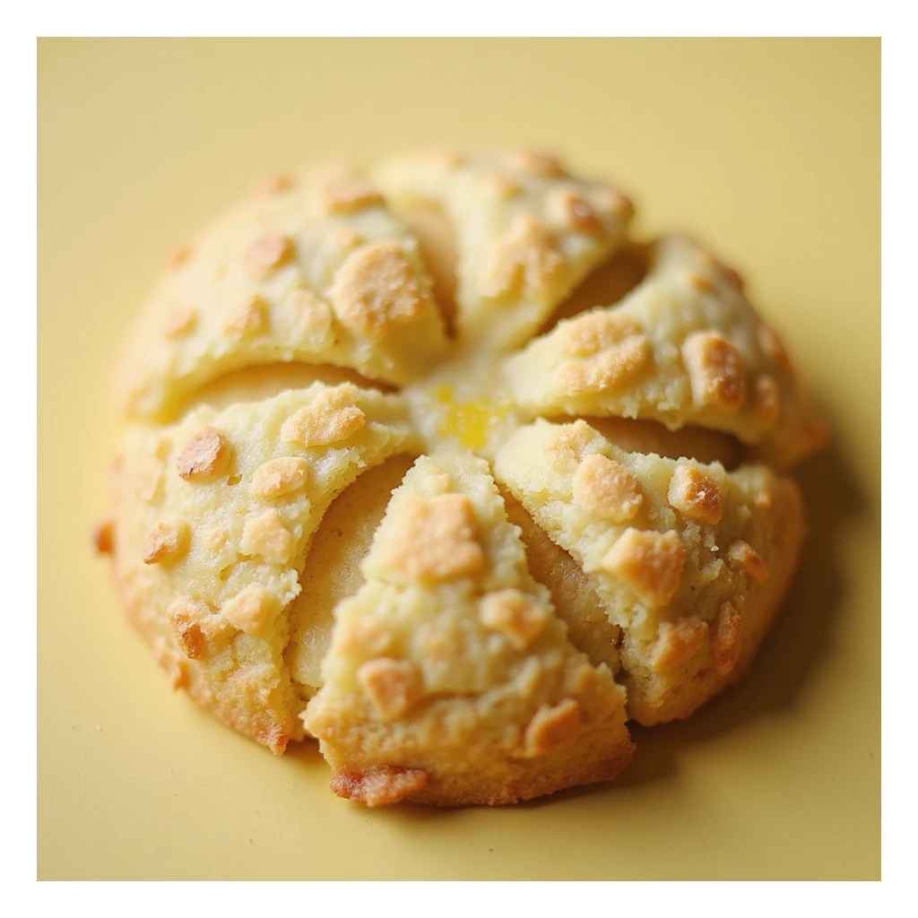 realistic lemon crinkle cookie, photorealistic style sticker