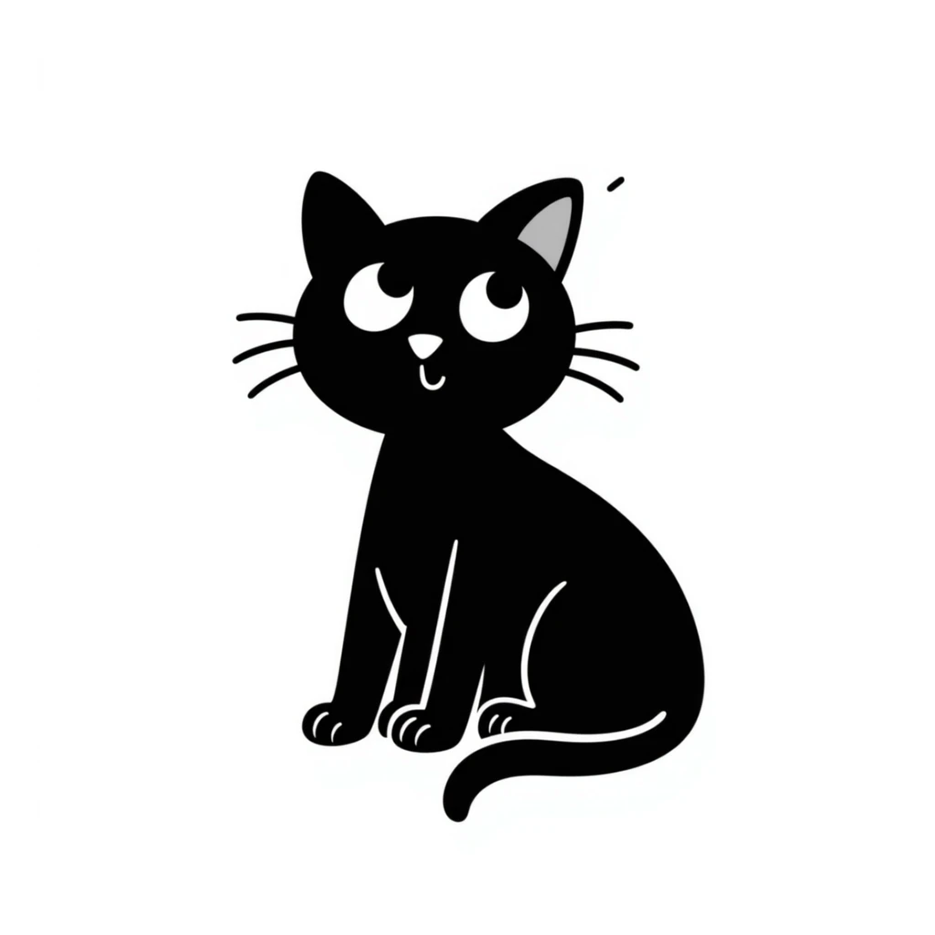 simple cat drawing sticker