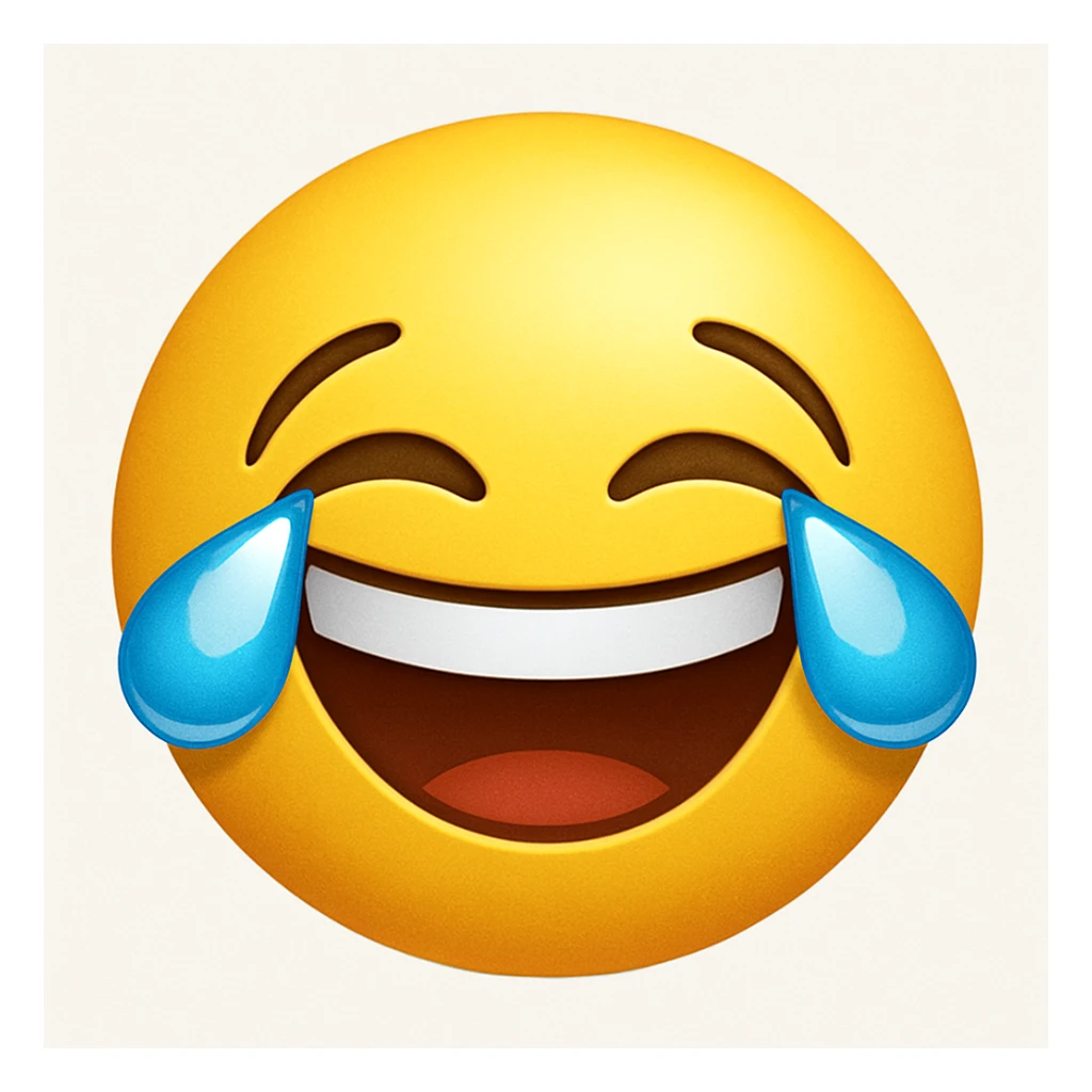 yellow emoji face laughing with tears sticker