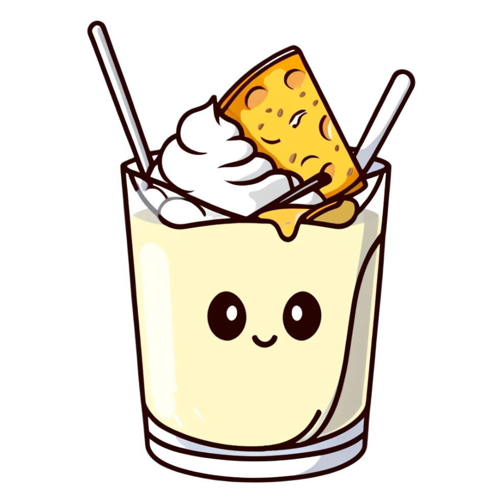A single large white bone, clearly visible and dominant in the center, glowing with light. Around it, but not touching, are smaller floating items: a cup of yogurt, a small pile of shredded cheese, several almonds, and sesame seeds. sticker