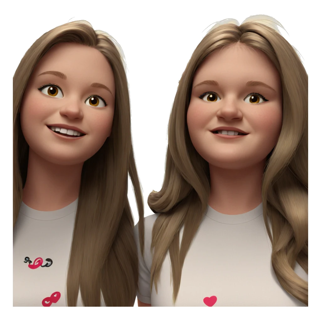 happy girls with stylish hair sticker
