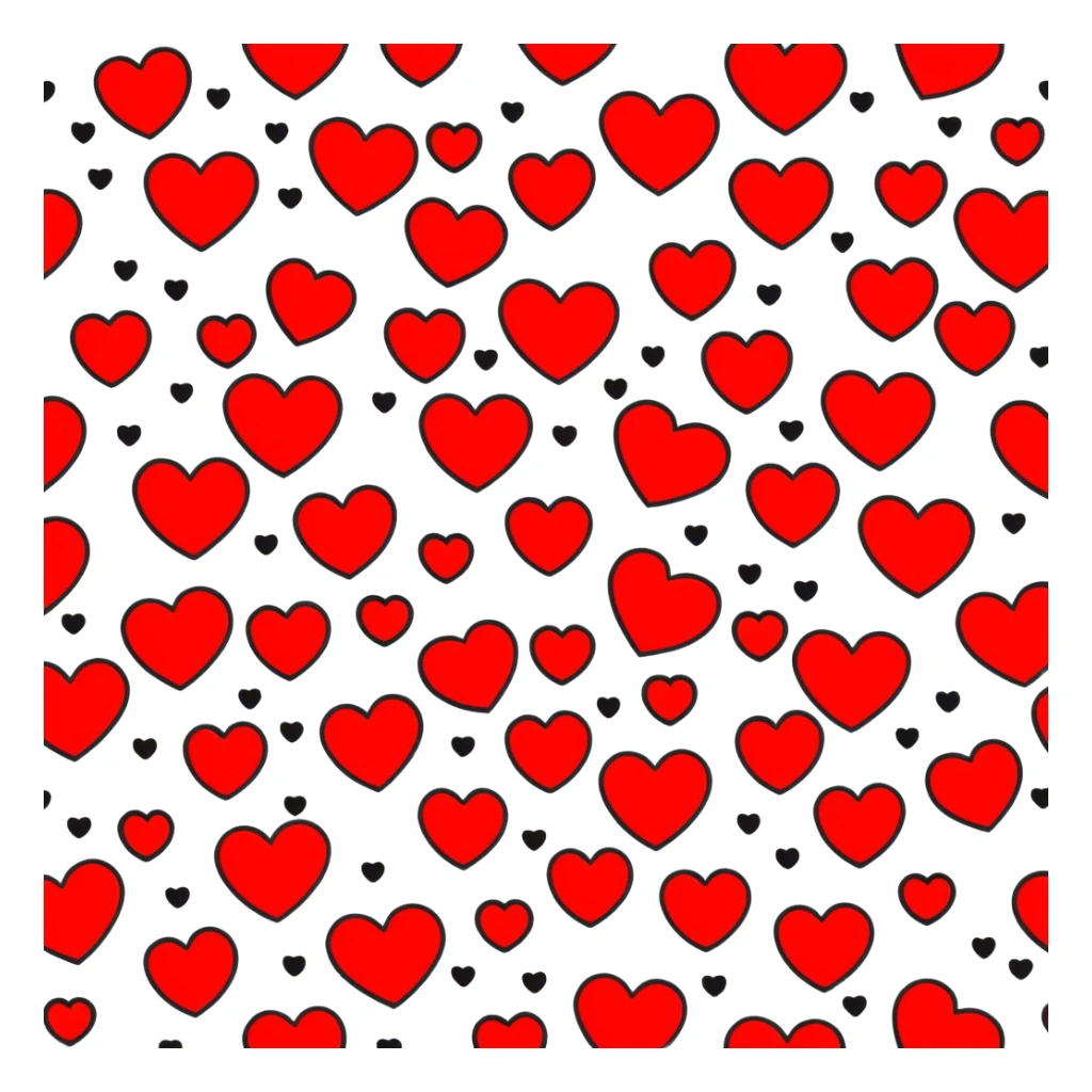 Lot of red small hearts in one big heart sticker