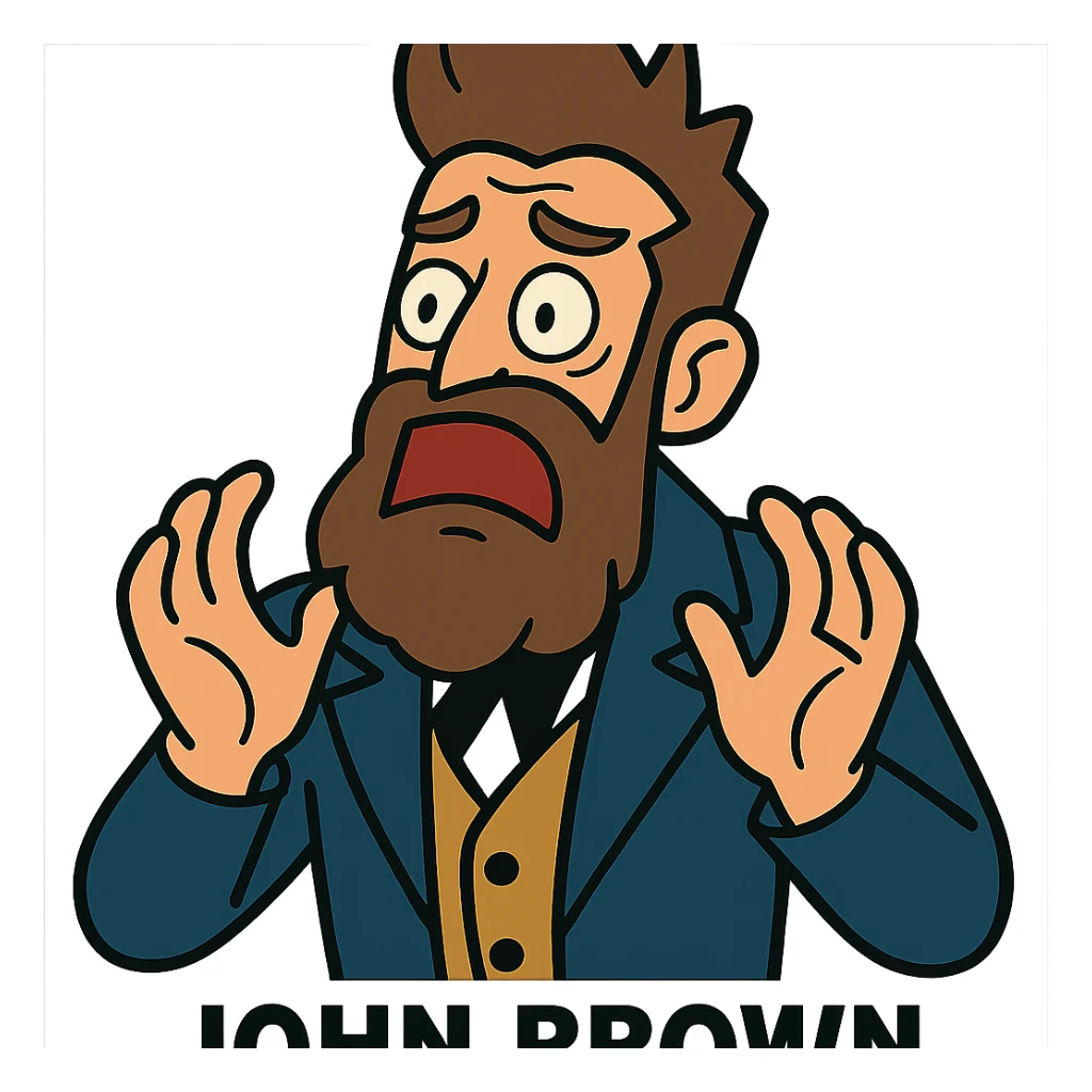scared John Brown sticker