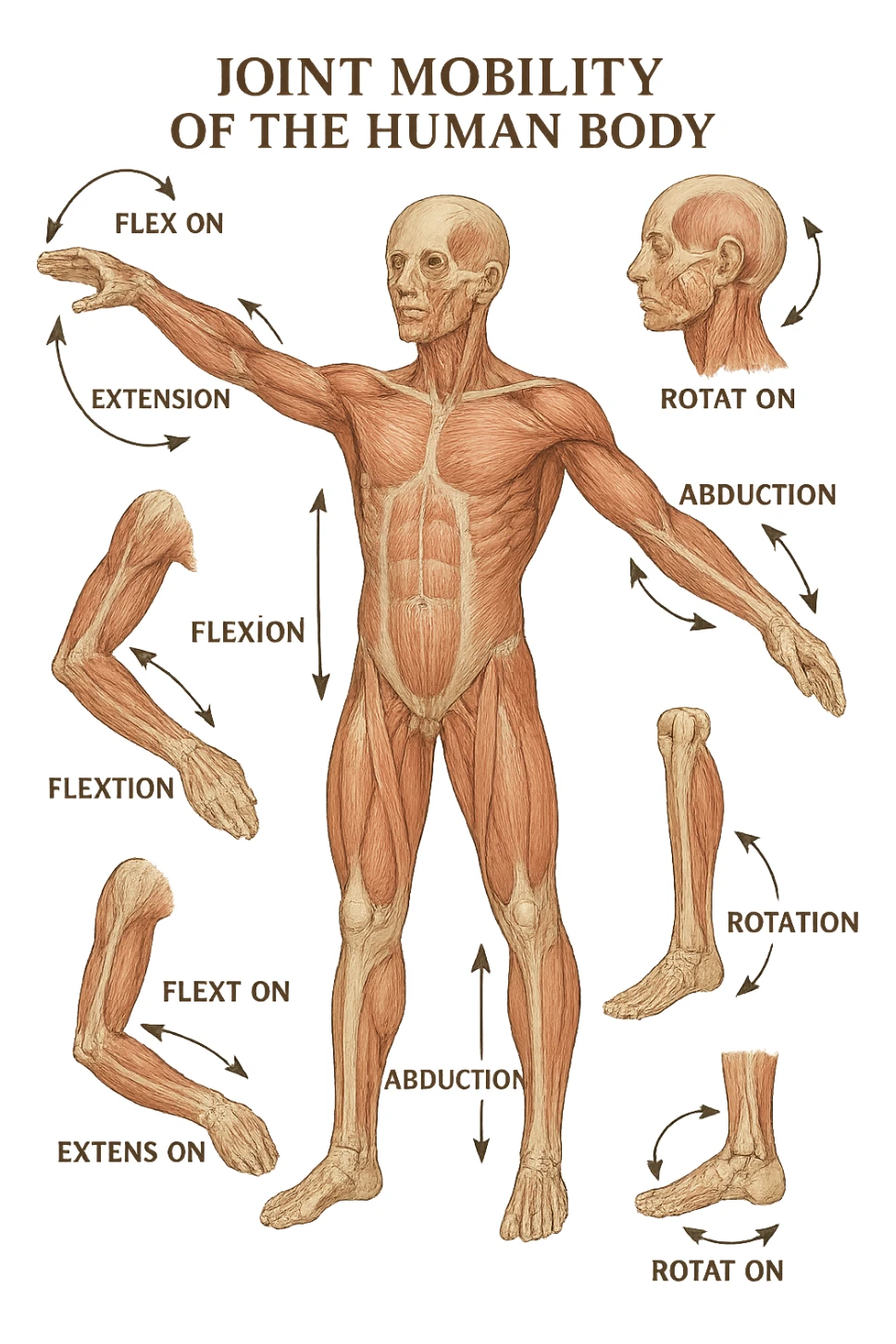 MOBILITà ARTICOLARE DI UN CORPO UMANO ANATOMICO sticker