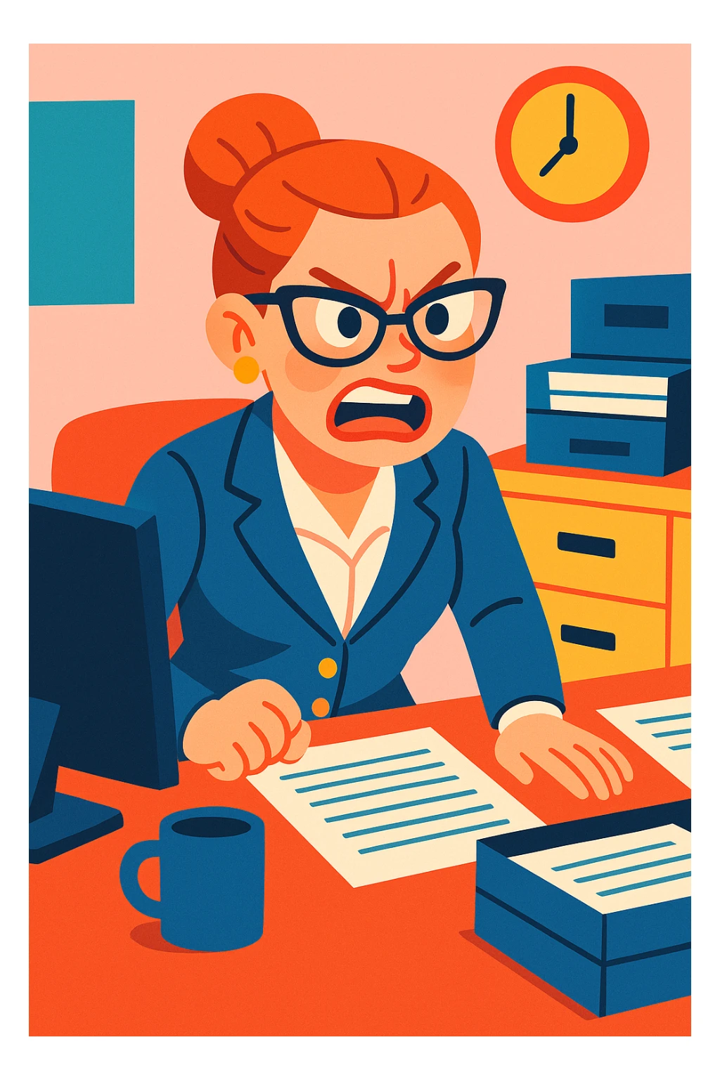 Business secretary is angry sticker