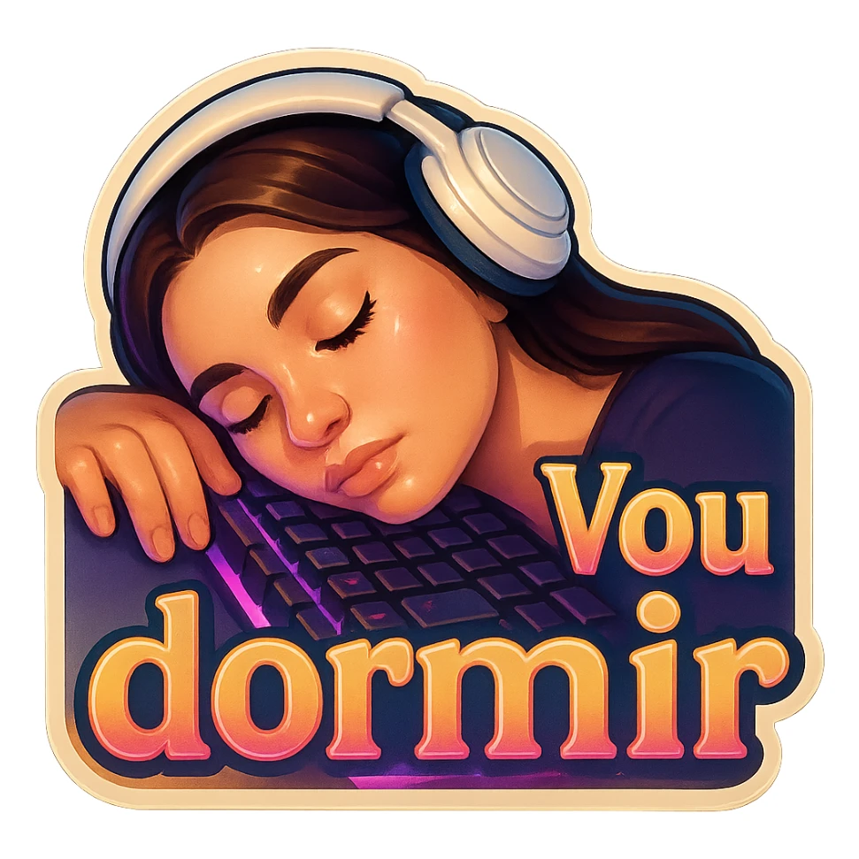 Add text "Vou dormir" sticker