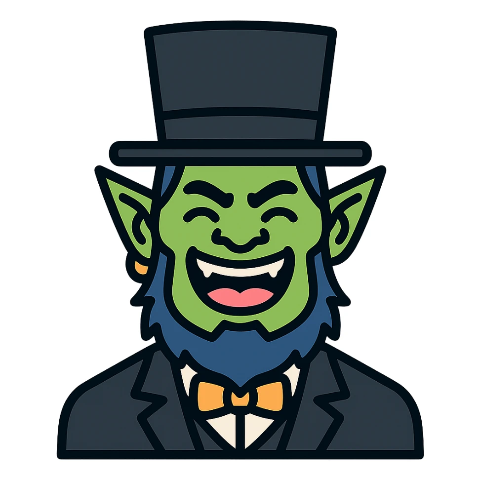 Thrall from World of Warcraft dressed as Abraham Lincoln laughing sticker