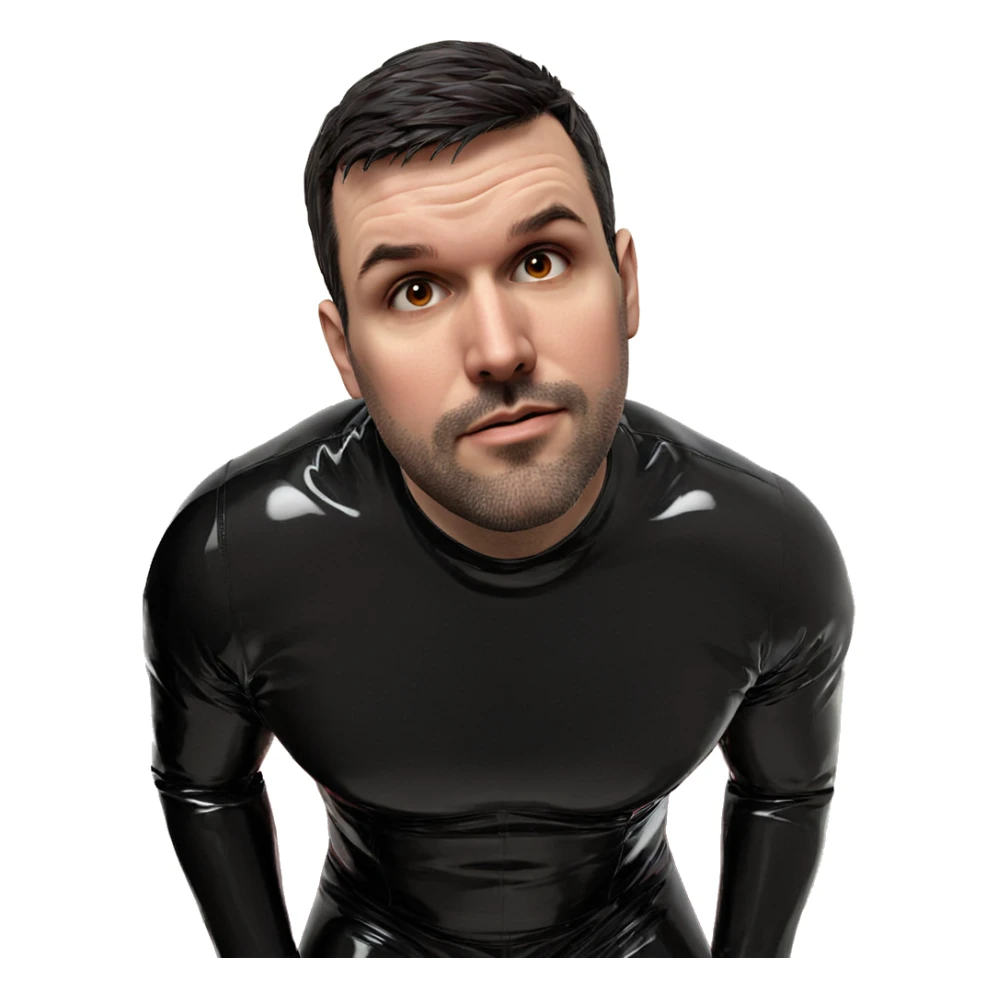 mysterious male in latex suit sticker