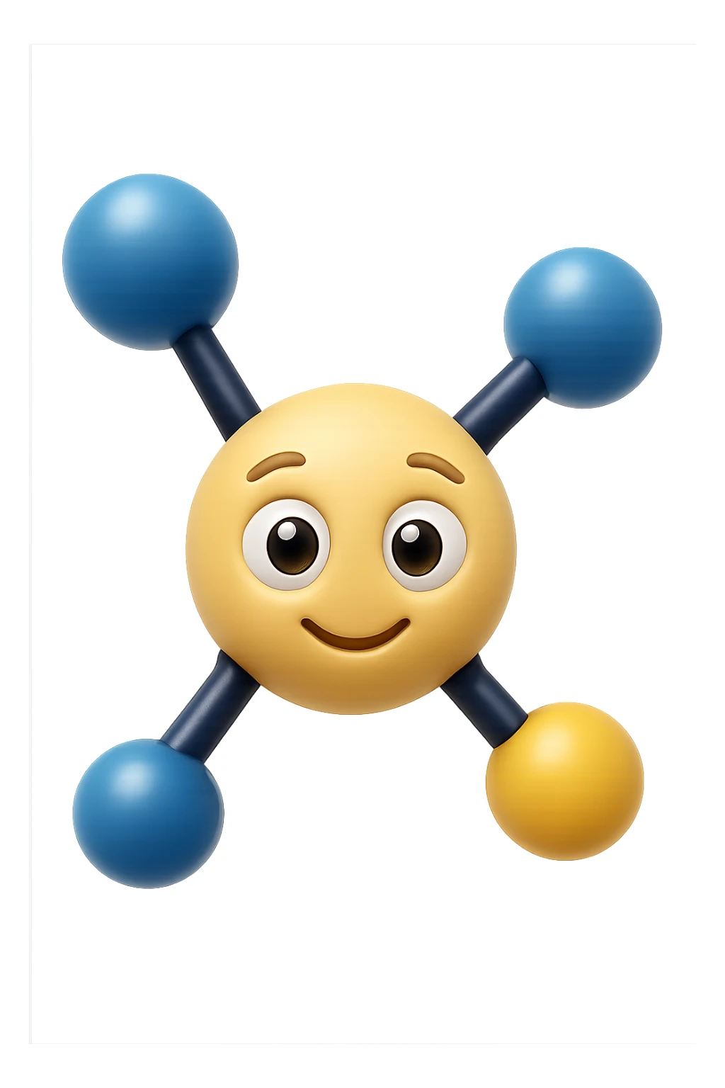 emoji stile iphone in 3d di istamina molecola con occhi con la parte bianca pure, iperrealistico 4k sticker