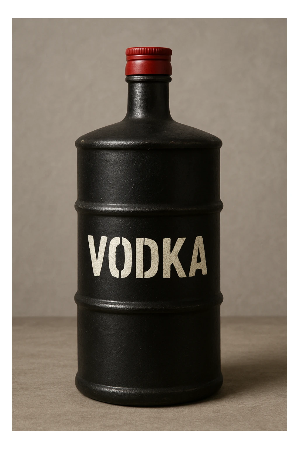 нарисуй в таком же стиле бутылку водки, чем то похожую на бочку нефти sticker