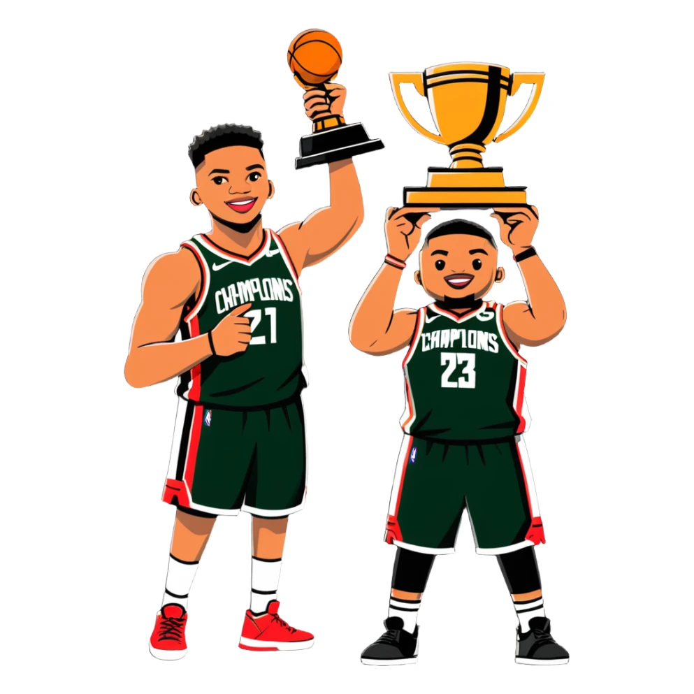 Giannis And Damian Lillard Winning an NBA Championship 2024 sticker