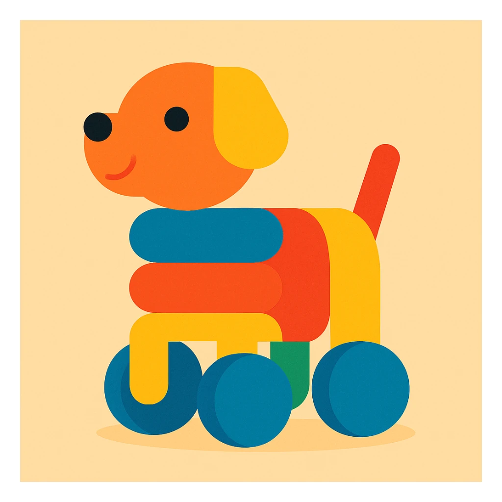 Flat design style toy sticker
