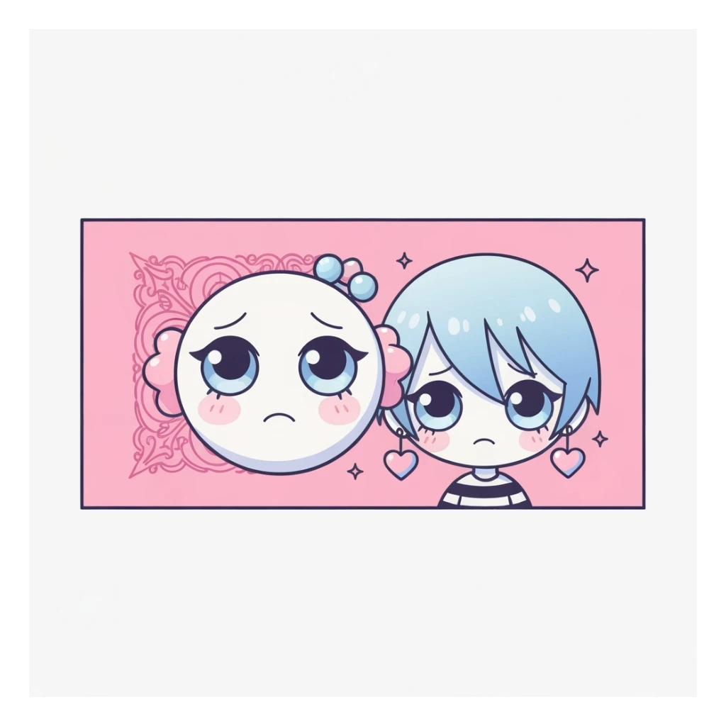 emo banner, cute, expressive, minimal, variation 1 sticker