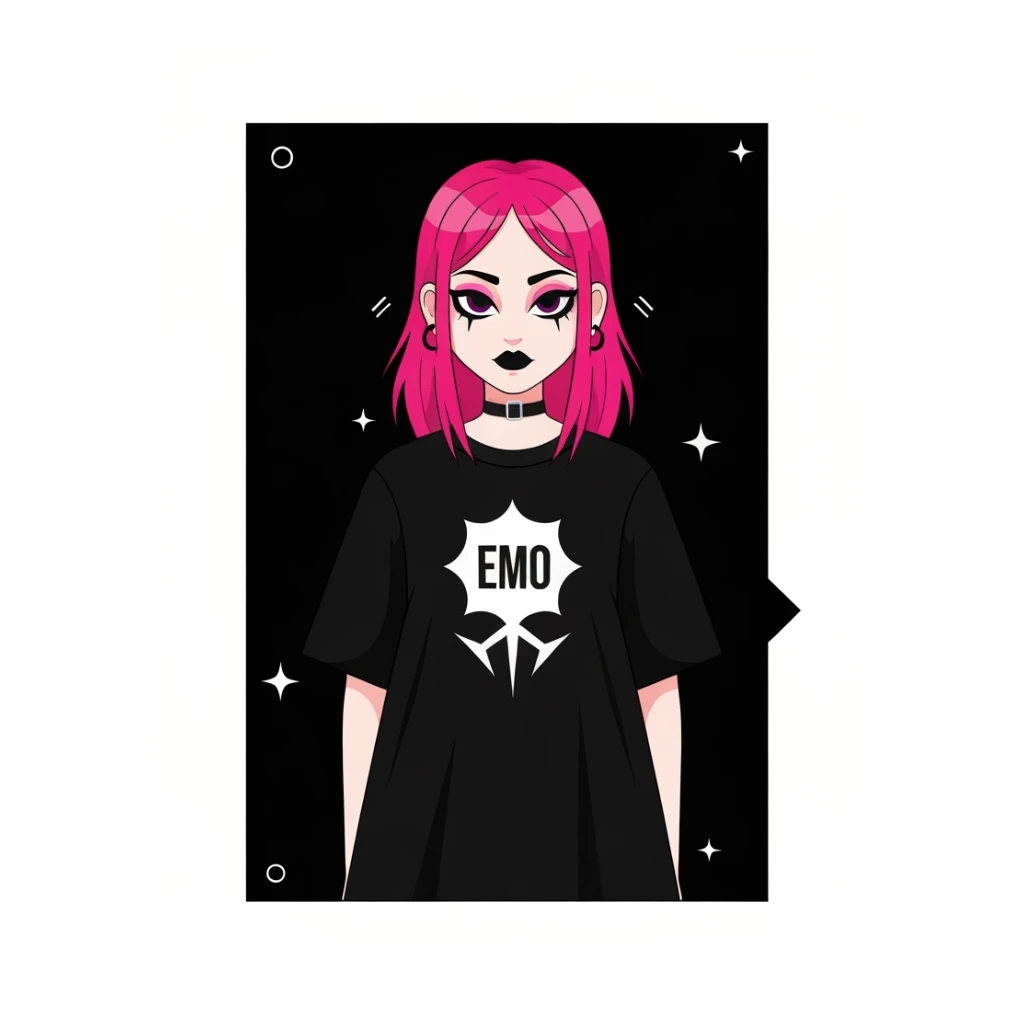 emo banner, cute, expressive, minimal, variation 2 sticker