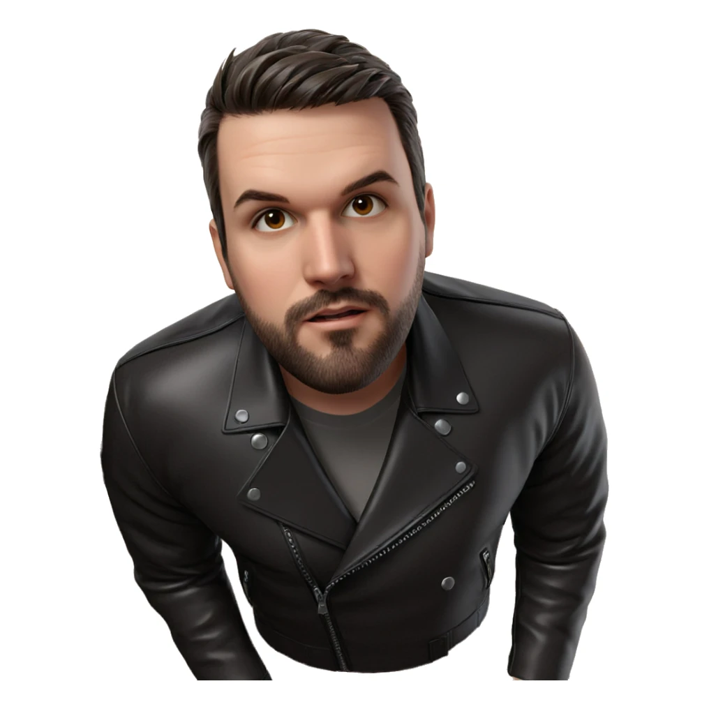 handsome boy in leather jacket sticker