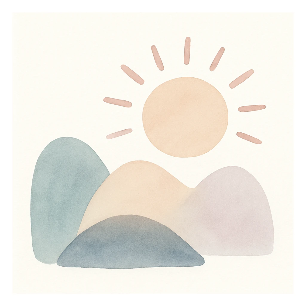 sunshine watercolor art style sticker