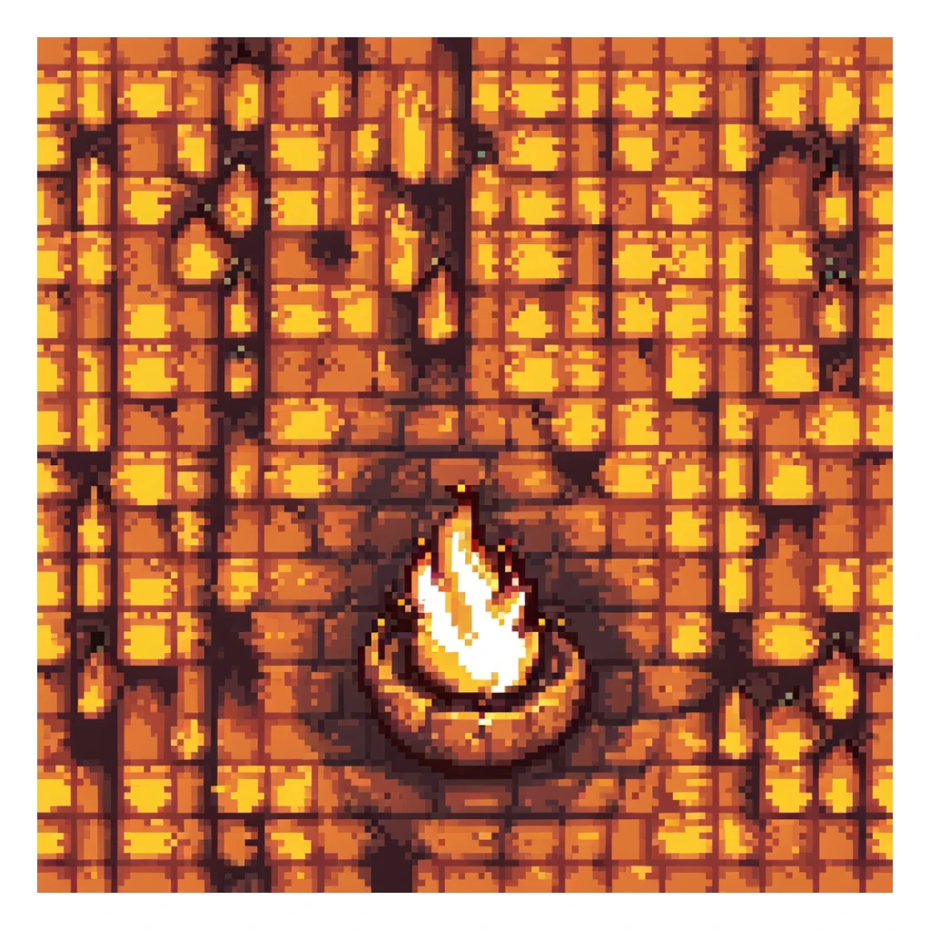 Transform the flame so it is made up of pixelated zeros and ones, like a retro video game, with the binary digits forming the flame shape, in pixel art style. sticker