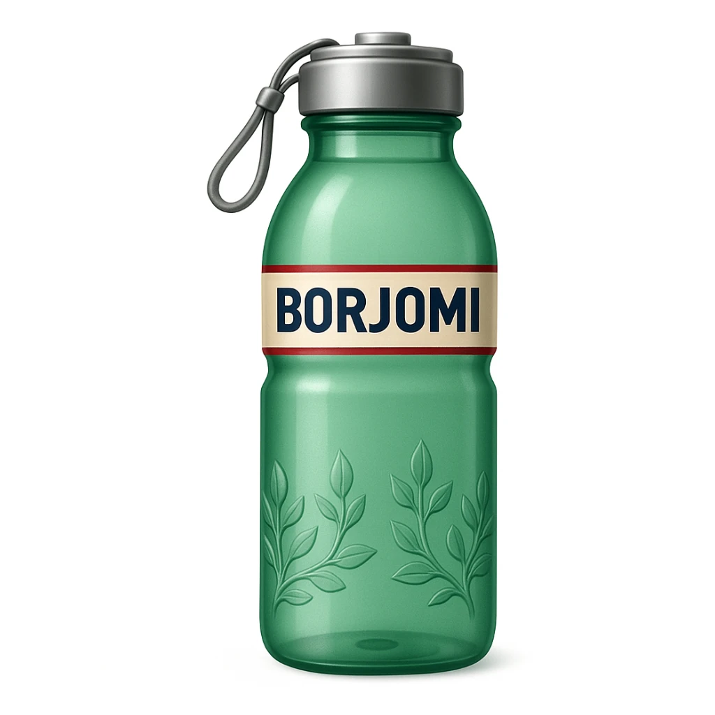 Borjomi water bottle emoji with label sticker