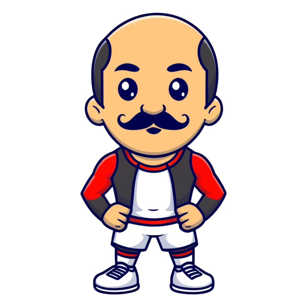 Recep İvedik, comic Turkish character with mustache and sports outfit sticker