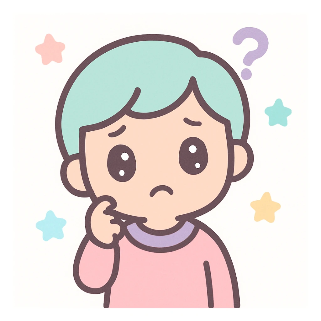 confused person, kawaii style sticker