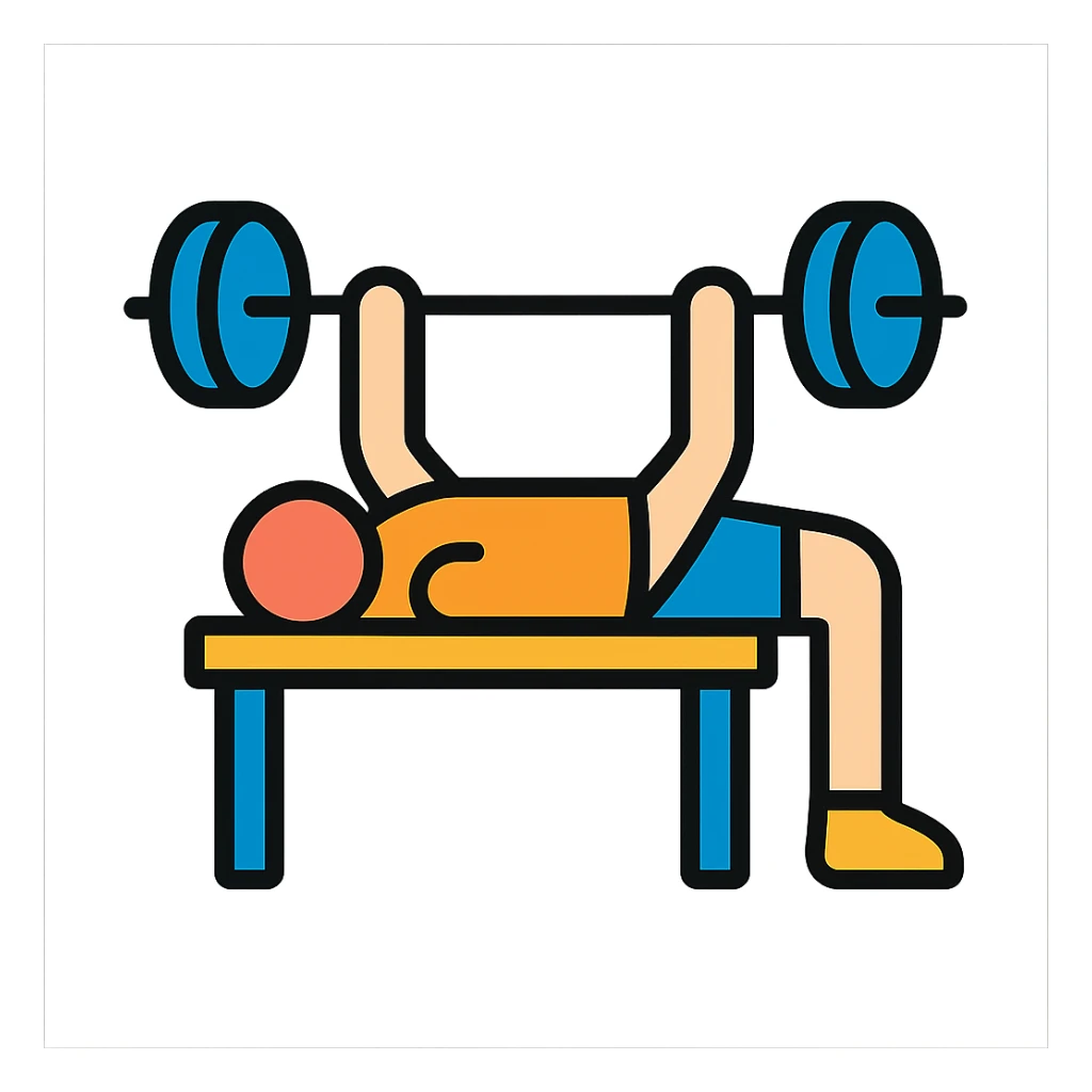 a sportman doing a bench press sticker