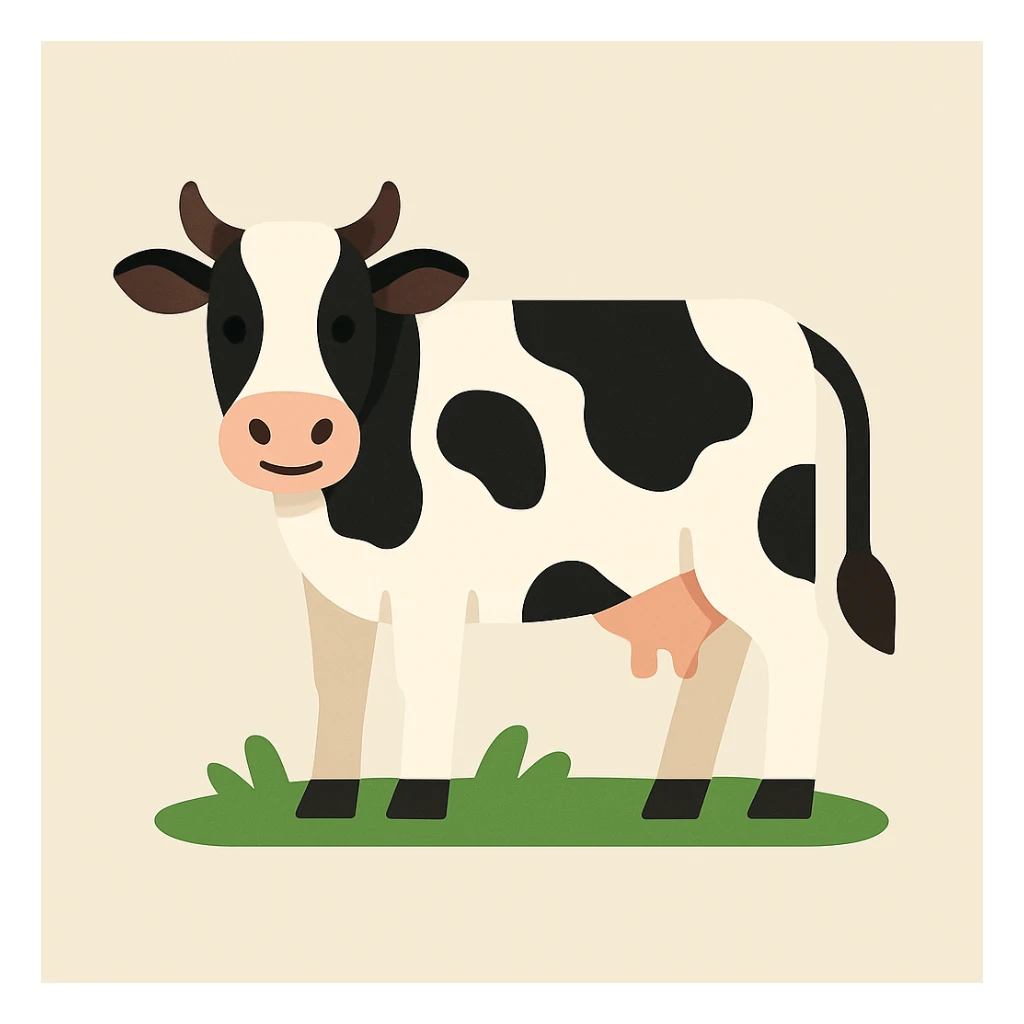 Flat design style cow sticker