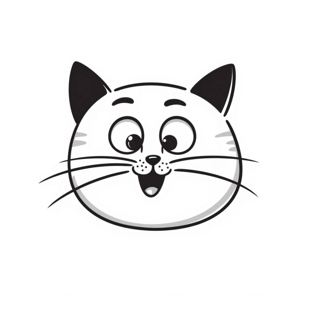 cute cat face, playful and friendly sticker